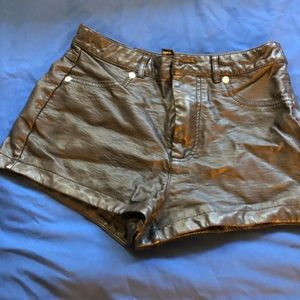 Leather shorts